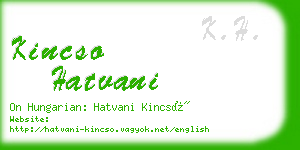 kincso hatvani business card
